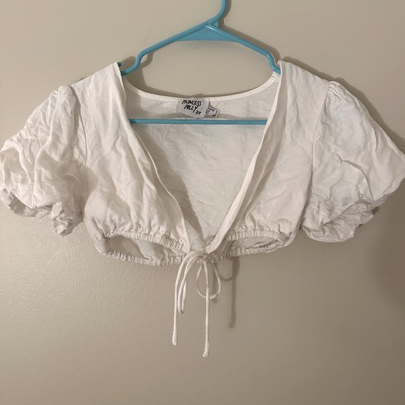 Princess Polly Cropped Tie Front Top - Picture 3 of 4